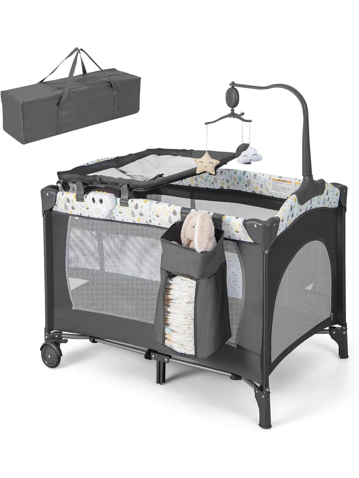 COSTWAY 4 in 1 Beistellbett in Beige günstig kaufen 102 cm