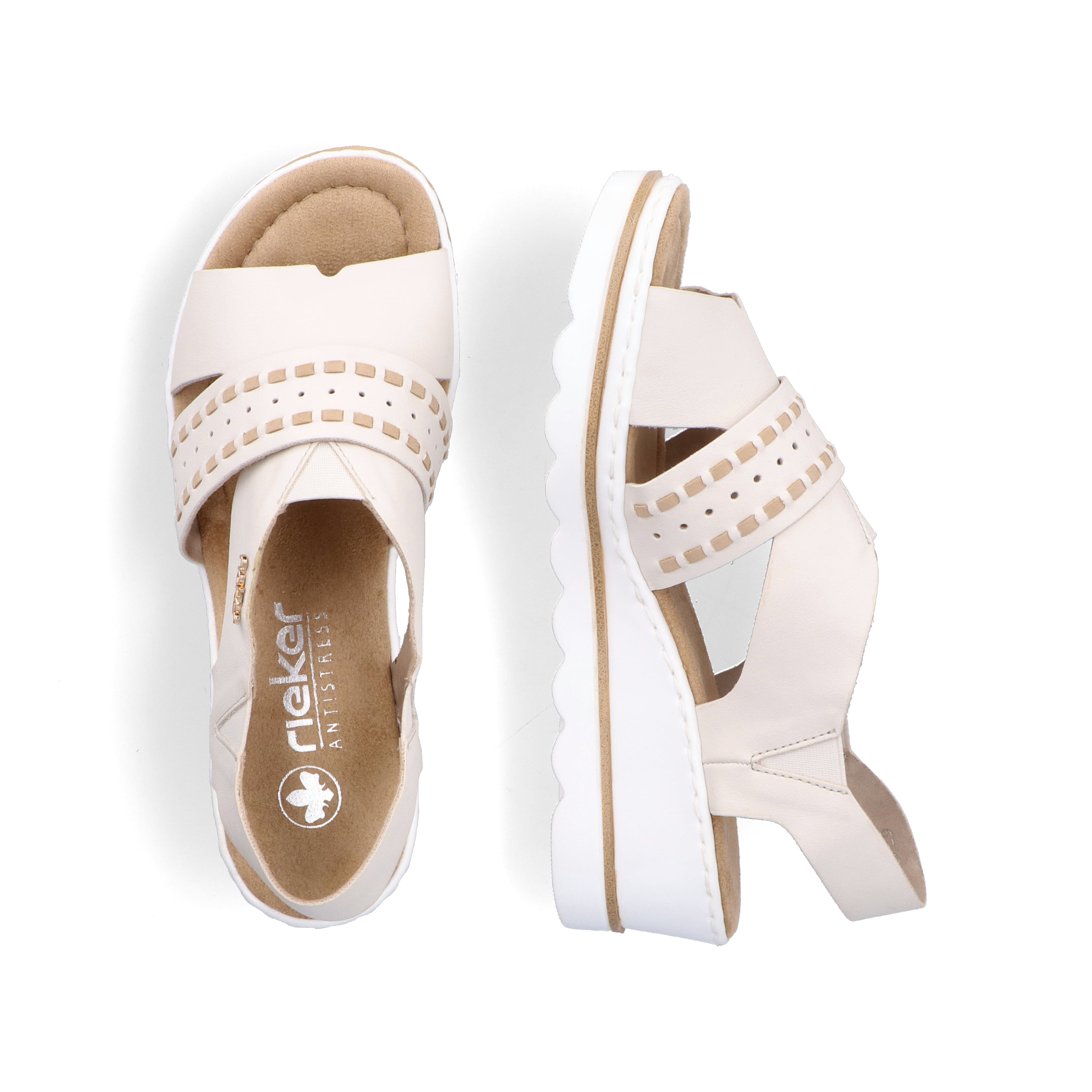 Rieker Damen Keilsandaletten hellbeige