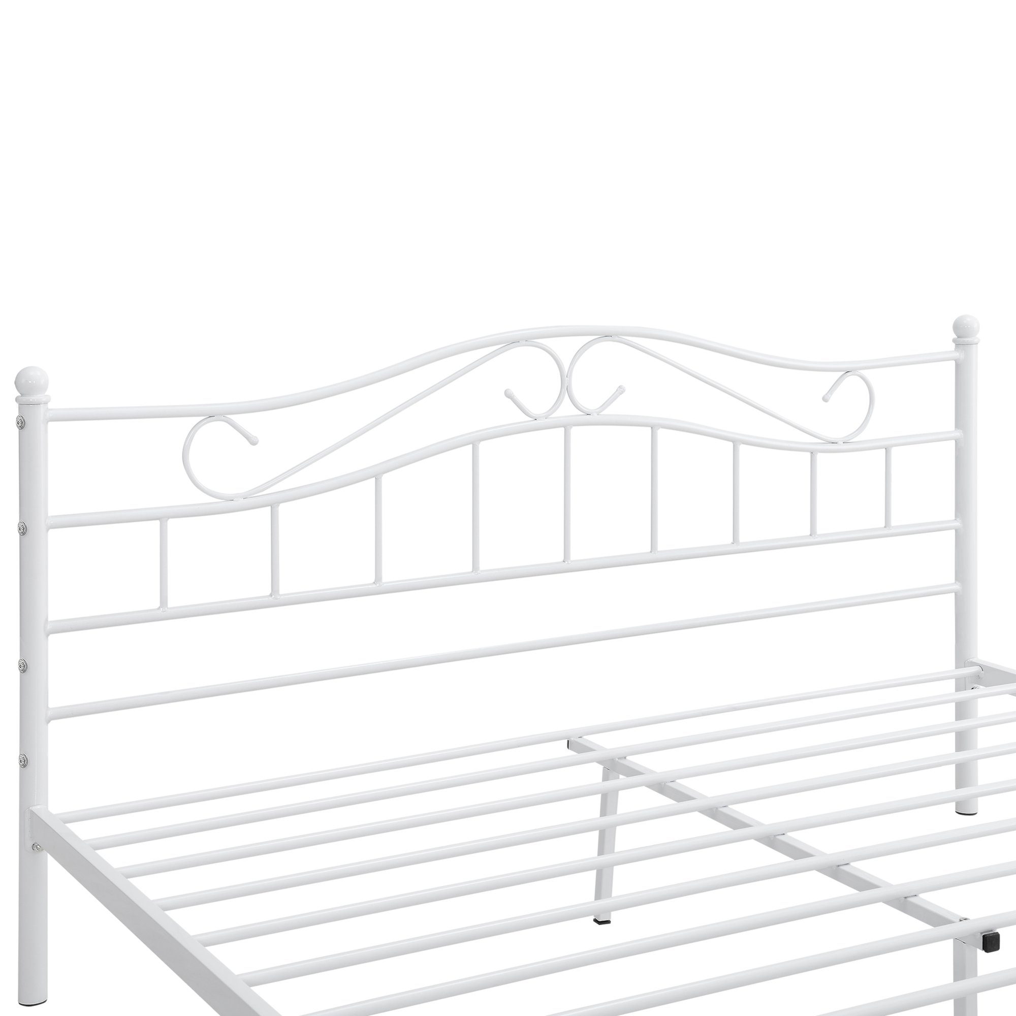 en.casa Metallbett, Damur Bett 200 x 140 cm weiß, matt