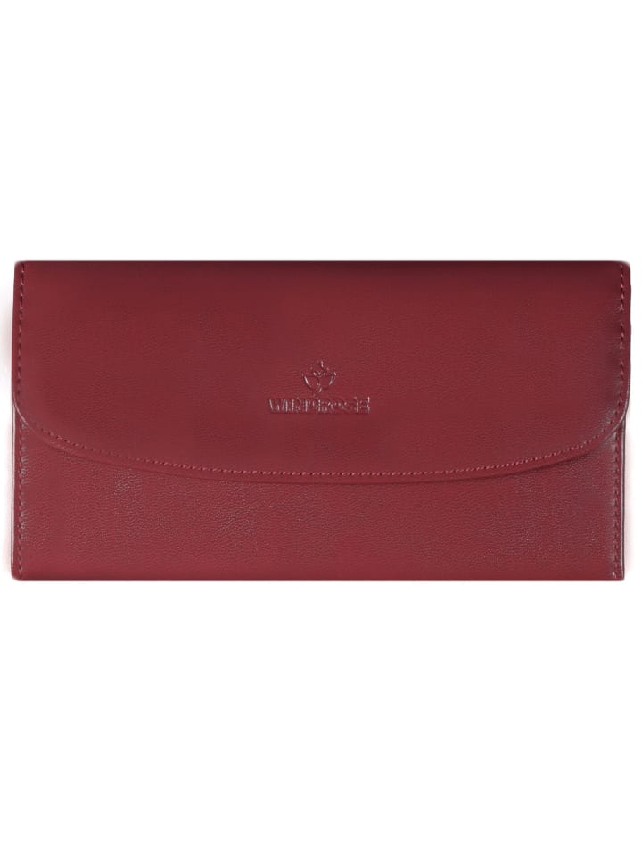 Windrose Merino Schmuckrolle Leder 20 cm in rot günstig kaufen onesize