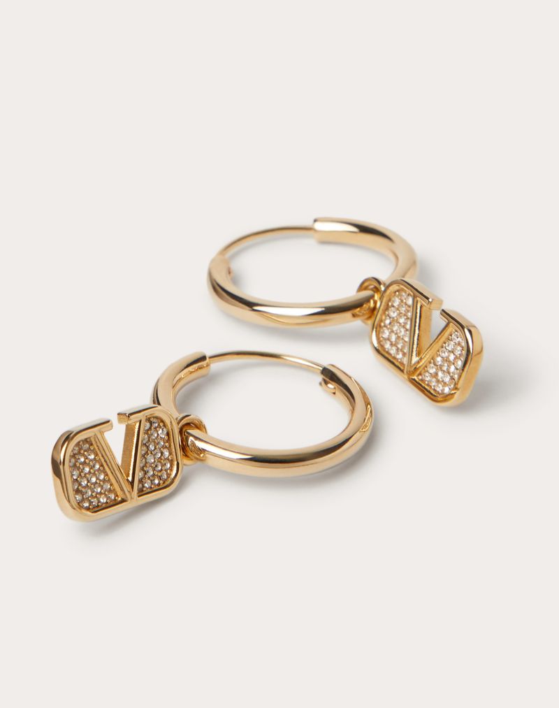 Vlogo Signature-øreringe i metal og Swarovski ®-krystaller