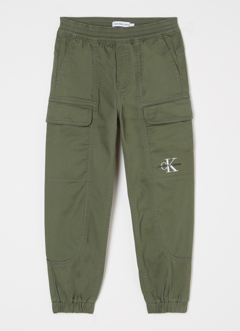 Pantaloni cargo Calvin Klein Slim Fit cu logo brodat