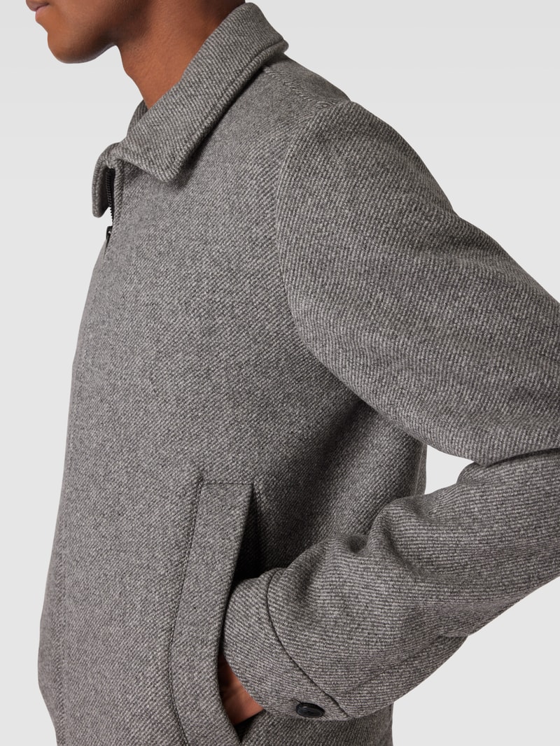 Jacke aus woll-Mix mit Umlegekragen in mittelgrau