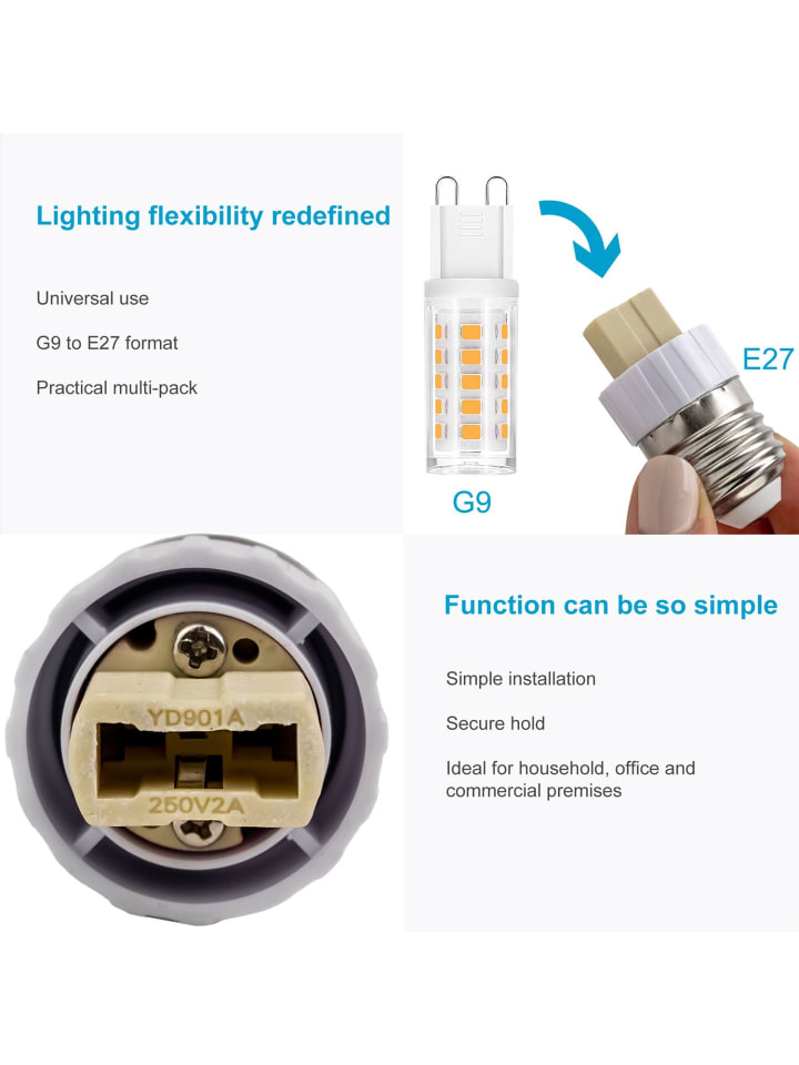 Intirilife 4er Set Lampenadapter E14 auf GU10 in WEISS günstig kaufen onesize