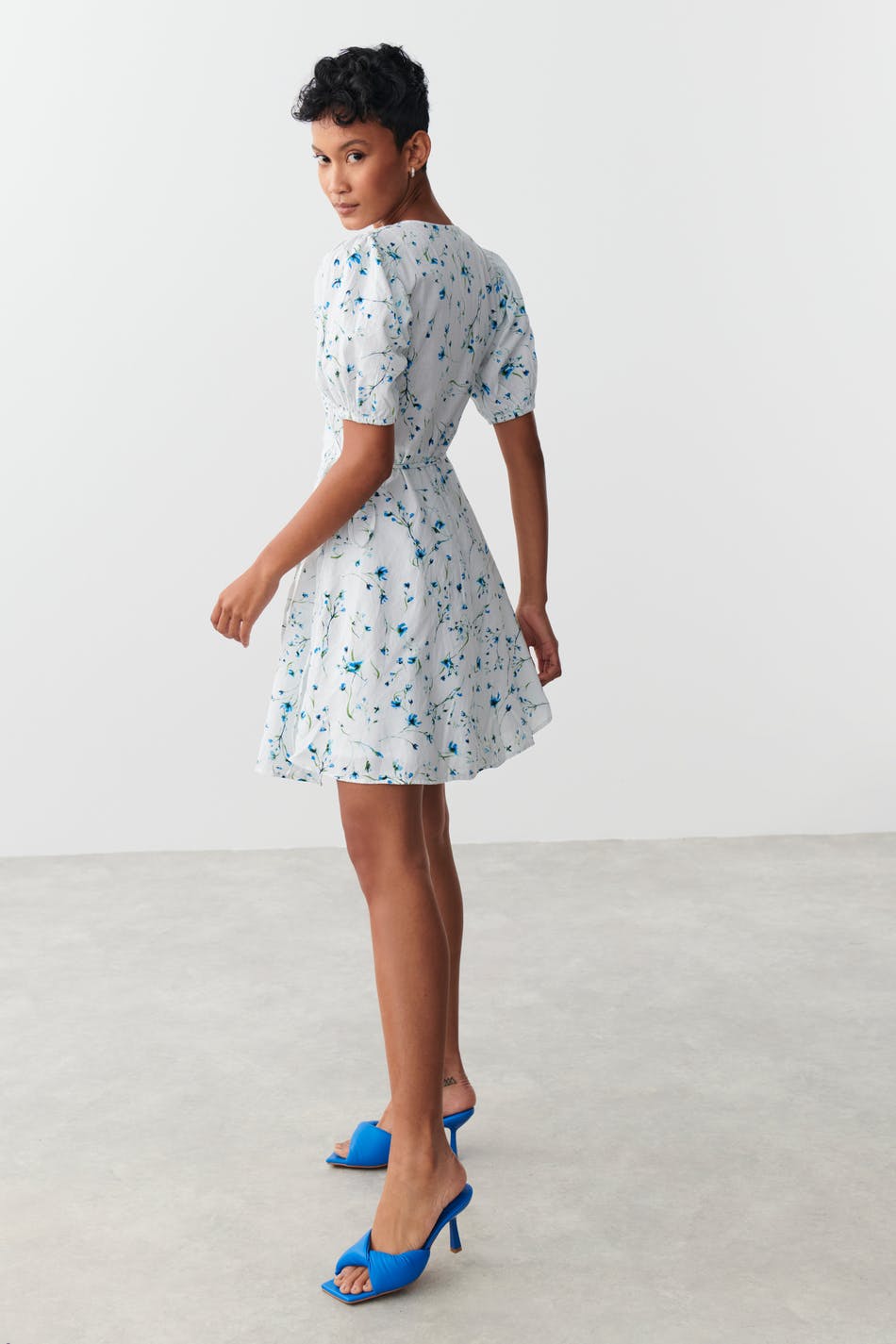 Glimma linen blend wrap dress