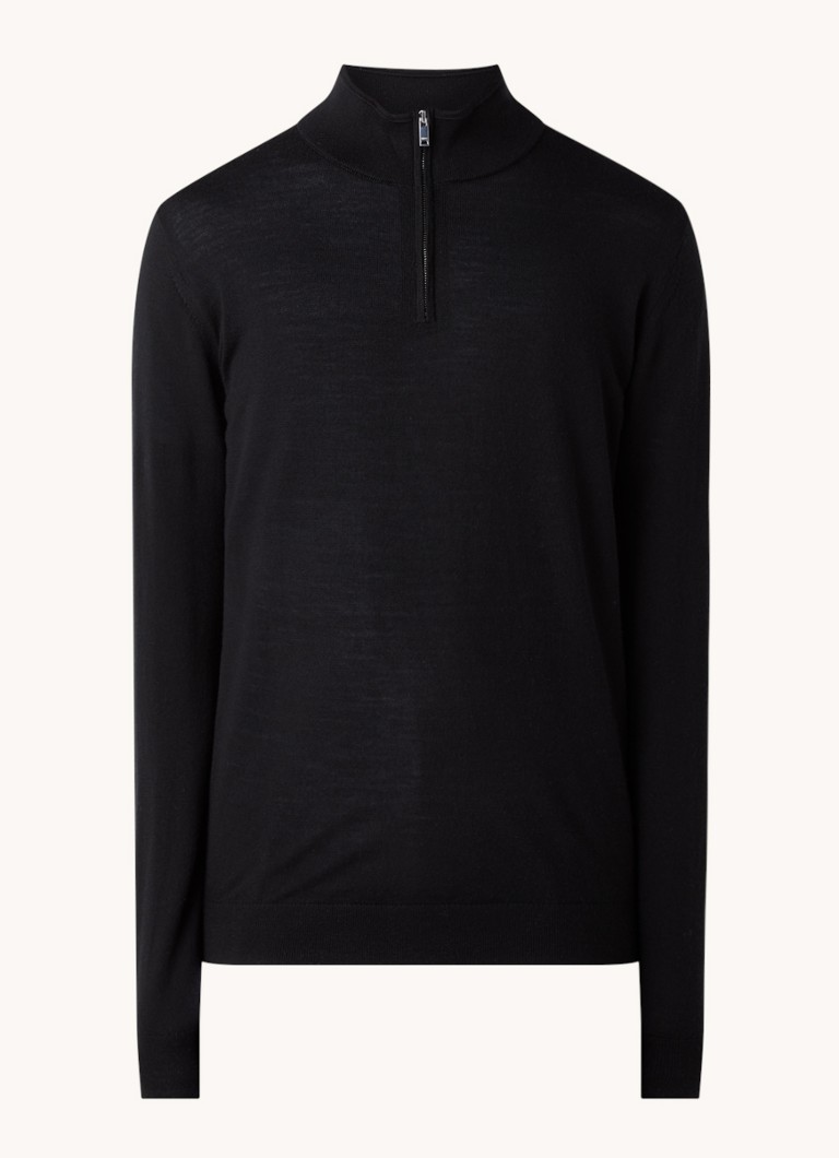 Reiss Blackhall fine-knit wool pullover with half zip