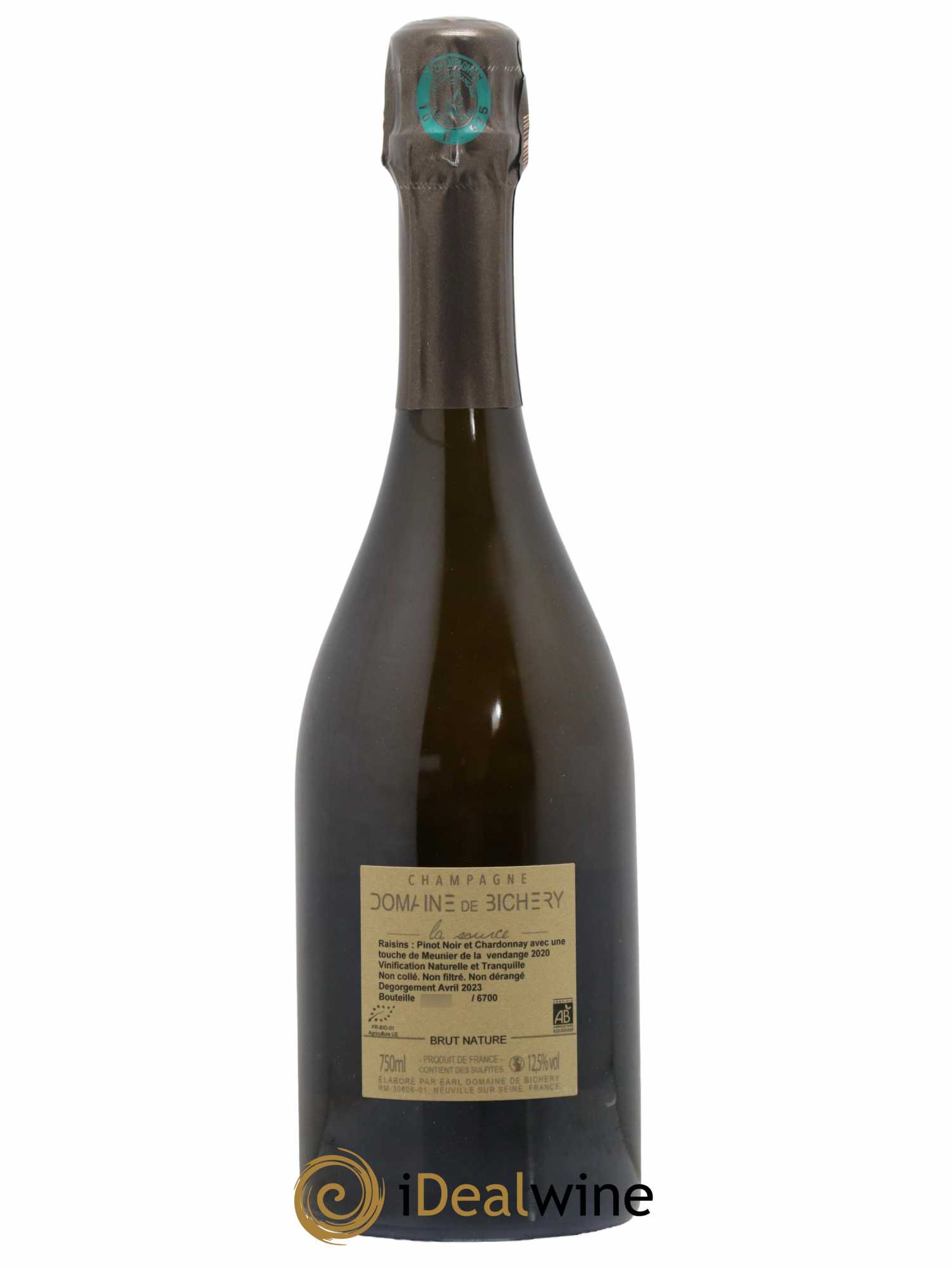 Champagne La Source Domaine de Bichery  2020 - Lot de 1 Bouteille