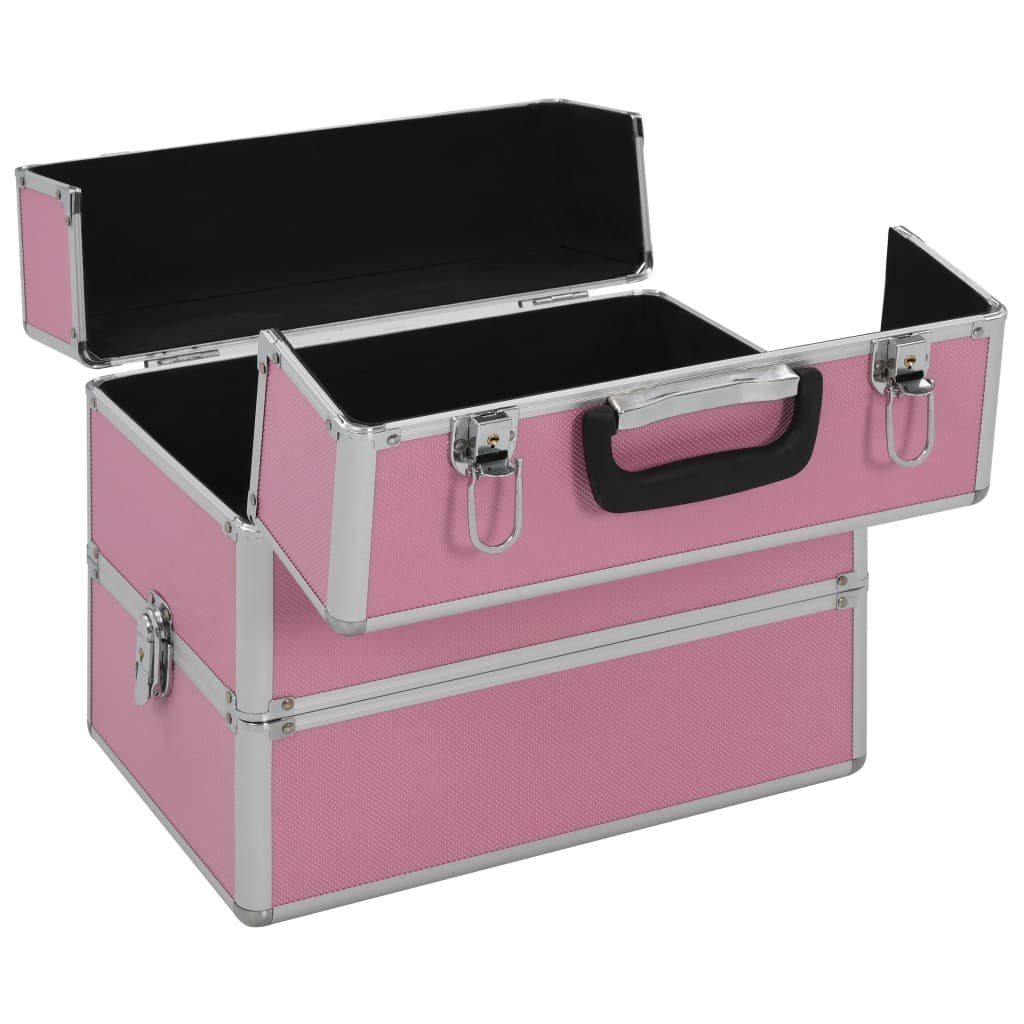 vidaXL Kosmetik-Koffer Kosmetikkoffer 37x24x35 cm Rosa Aluminium
