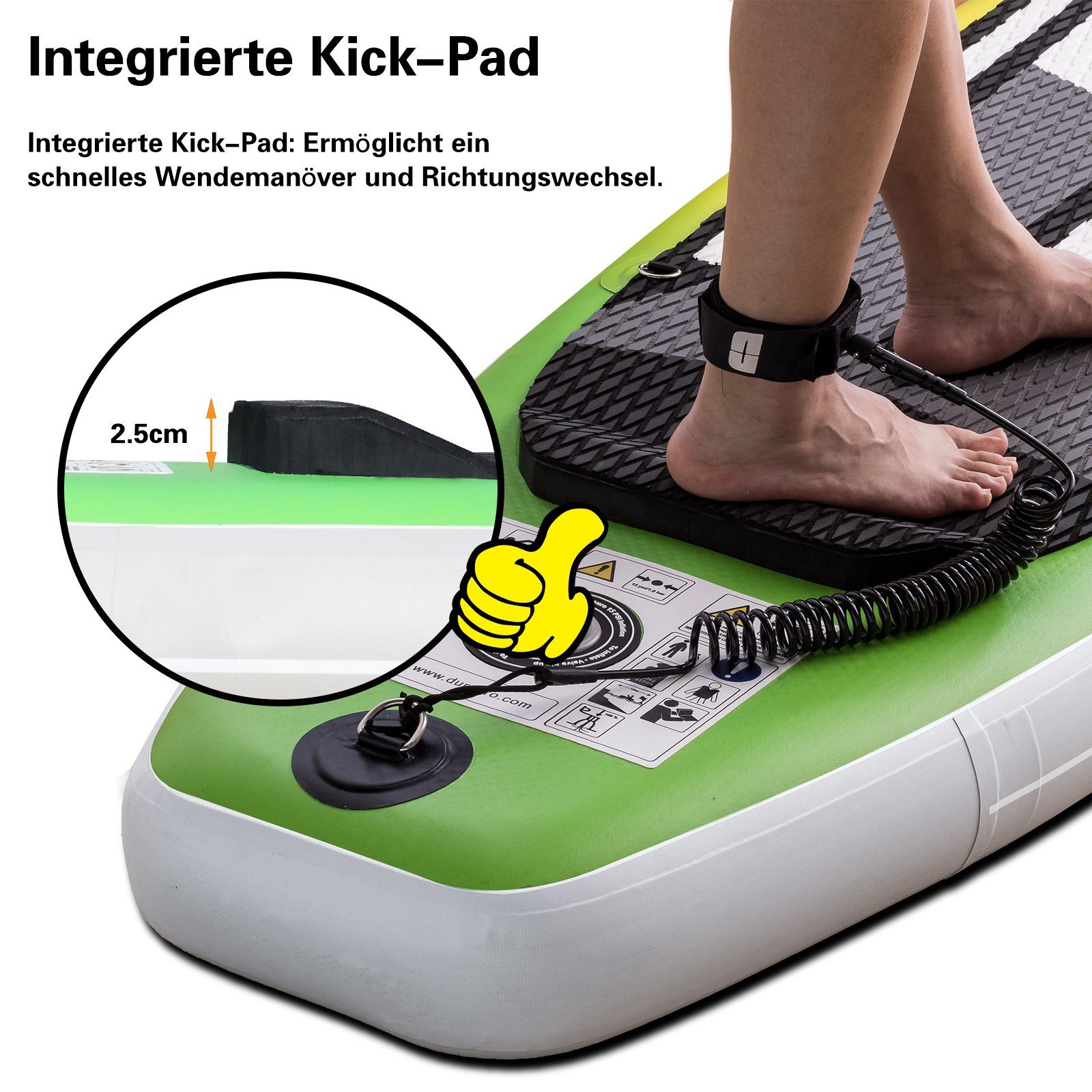 DURAERO Inflatable SUP-Board Stand up Paddle Board Aufblasbare SUP Board Set, 330x76x15cm