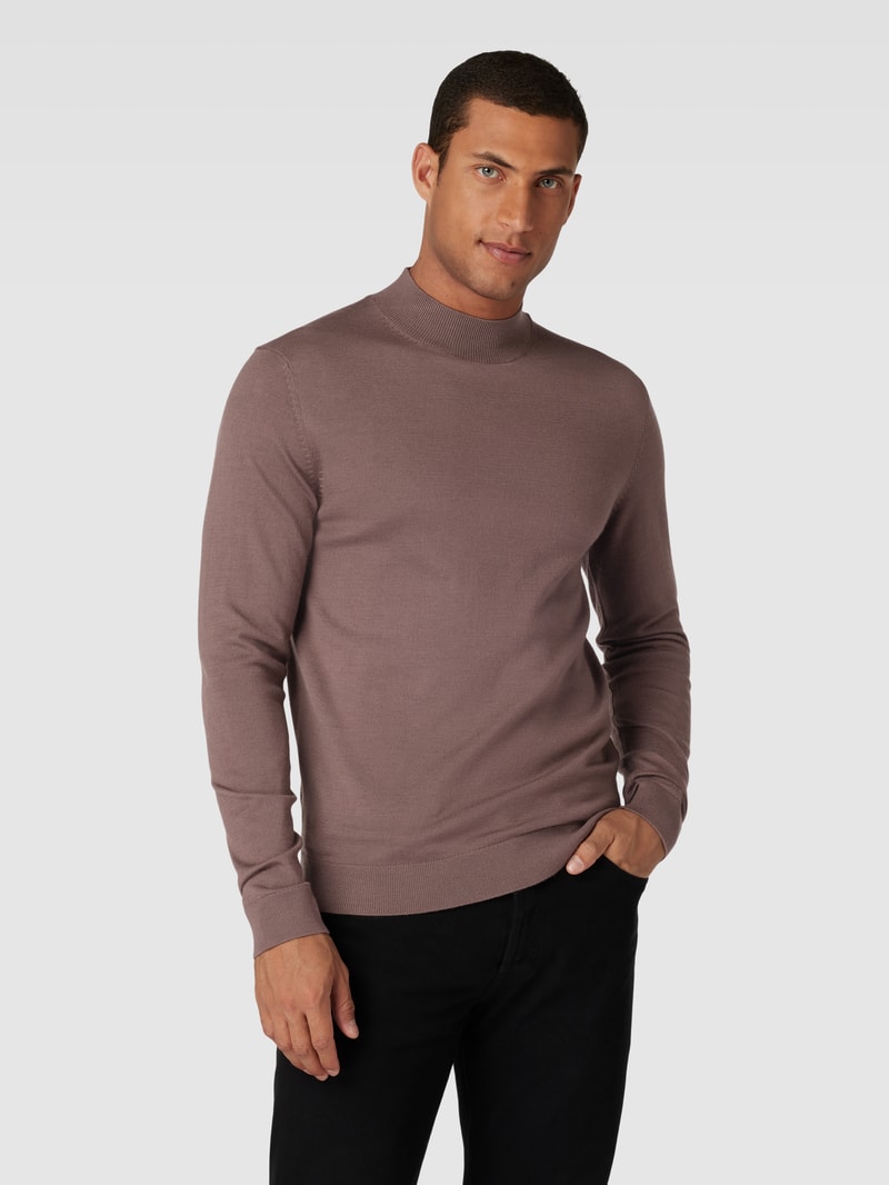Strickpullover mit Turtleneck Modell 'TOWN' in hellbraun