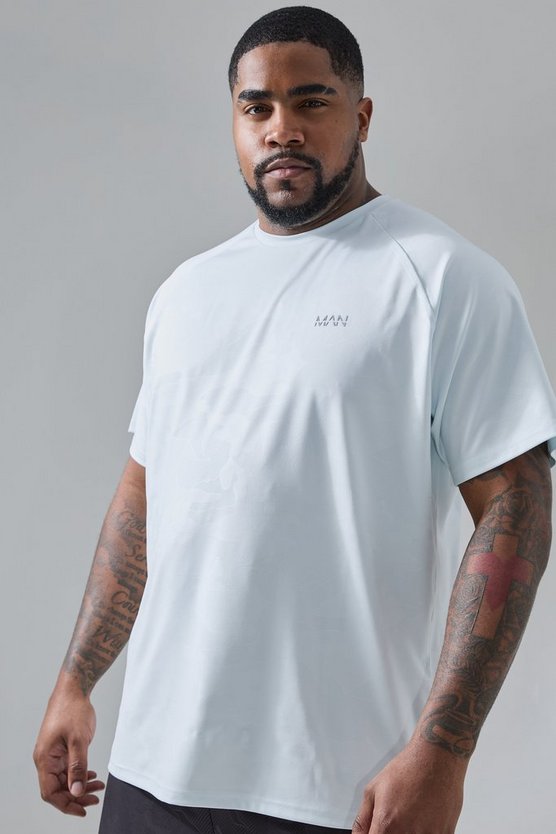 Plus Man Active Camouflage Raglan Performance T-Shirt