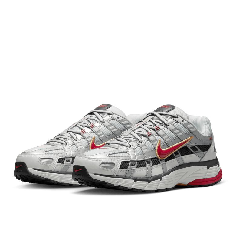 NIKE P-6000 white/varsity red-mtlc platinum