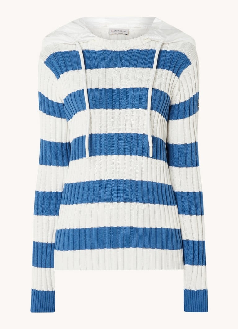 Felpa con cappuccio a coste Moncler