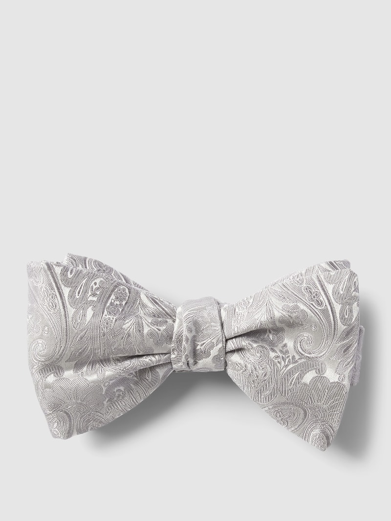 Fliege mit Allover-Muster Modell 'Paisley' in hellgrau