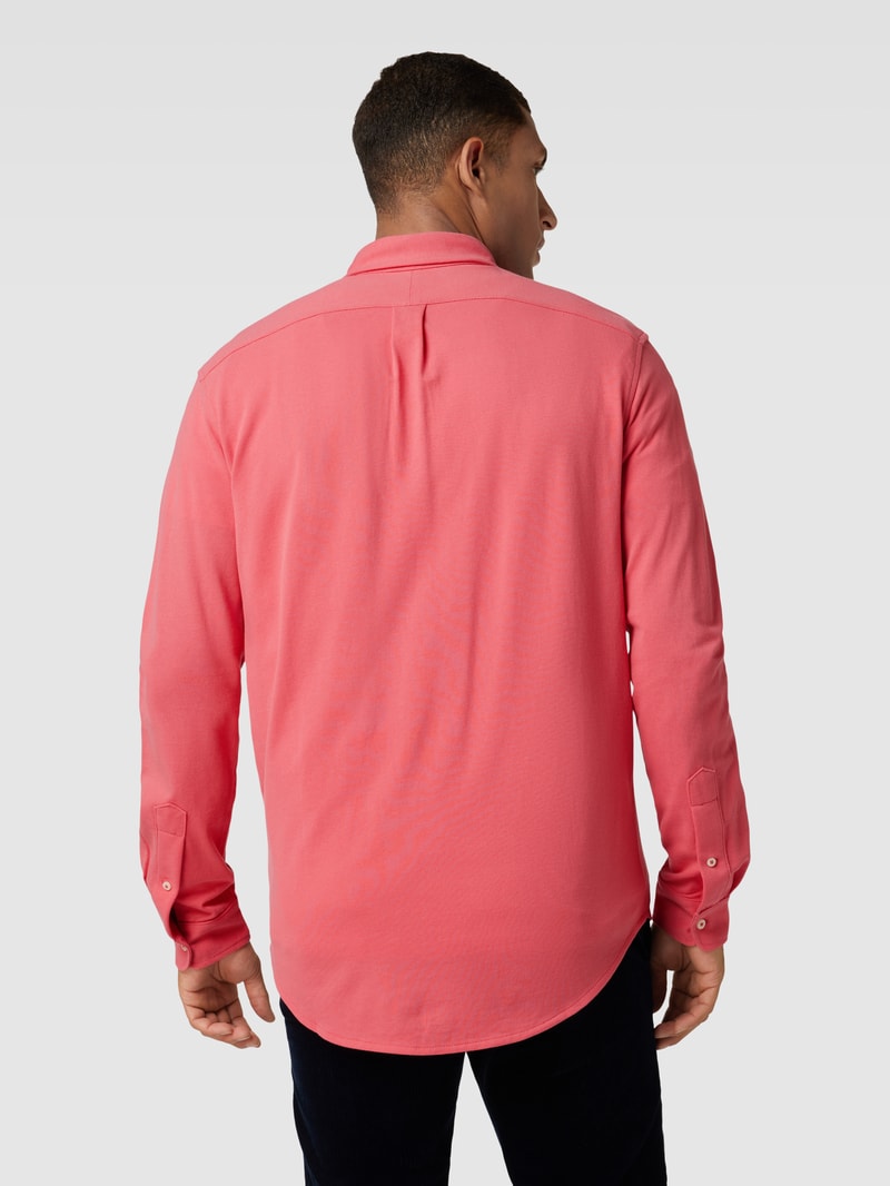Regular Fit Freizeithemd mit Logo-Stitching in hellrot
