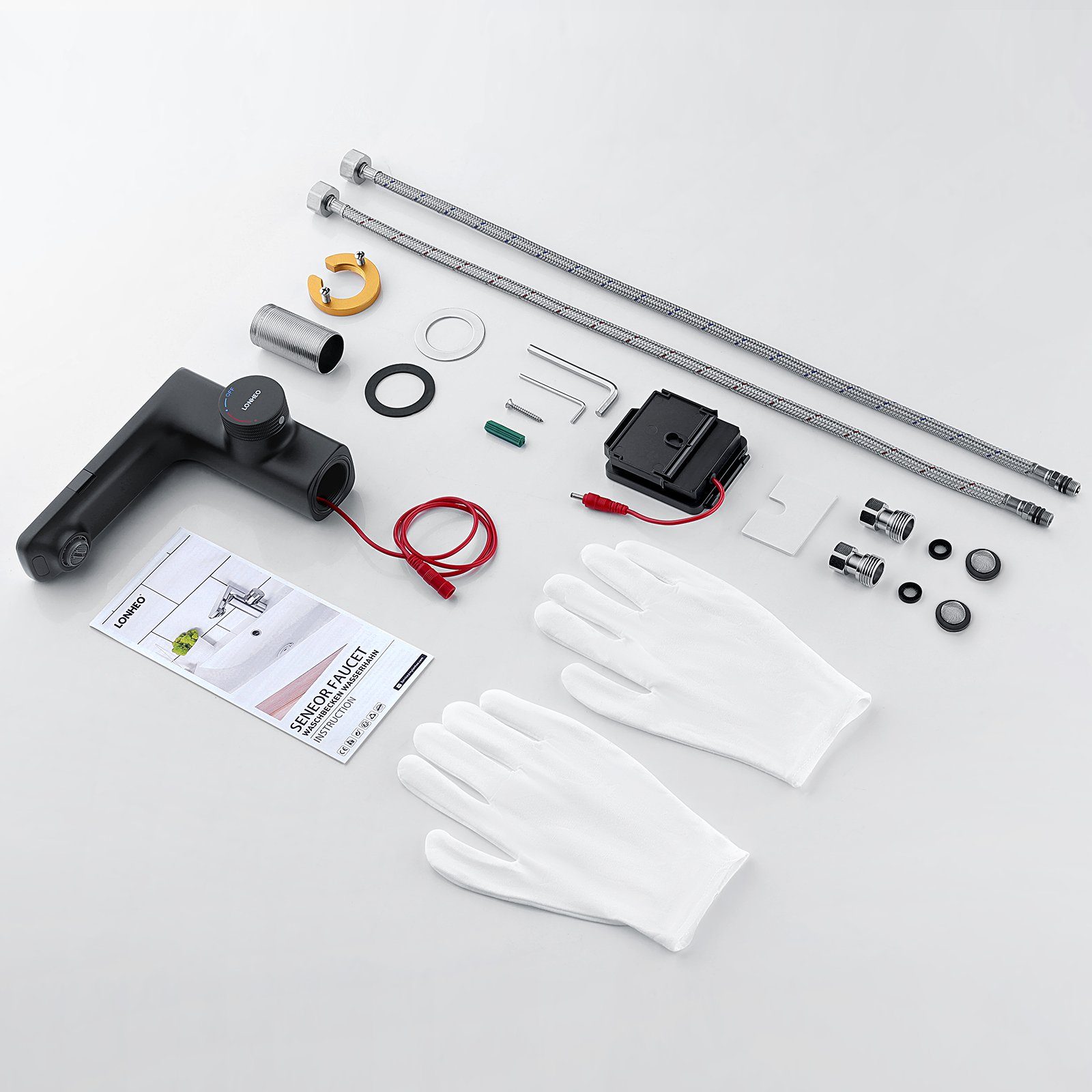 Lonheo Waschtischarmatur Automatik Infrarot IR Sensor Waschbecken Wasserhahn Mischbatterie