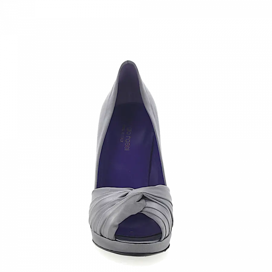 Sergio Rossi - Peeptoes Raffung grau - grau