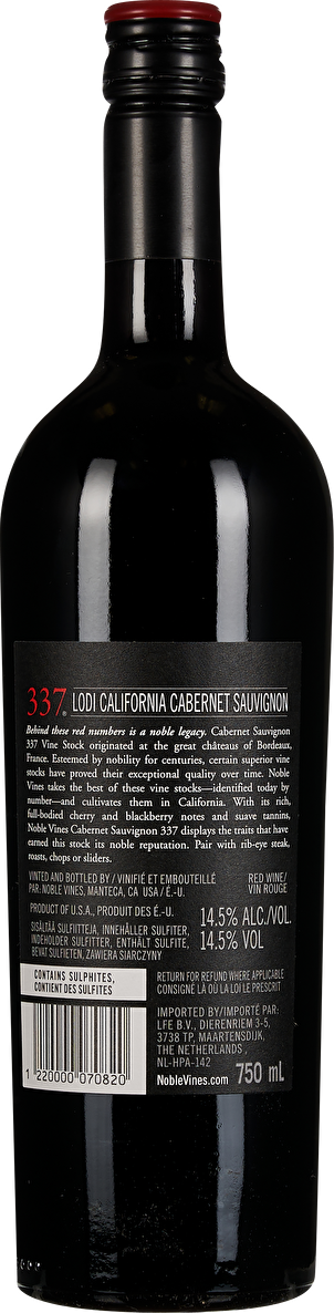 Noble Vines Collection 337 Cabernet Sauvignon Lodi 2020