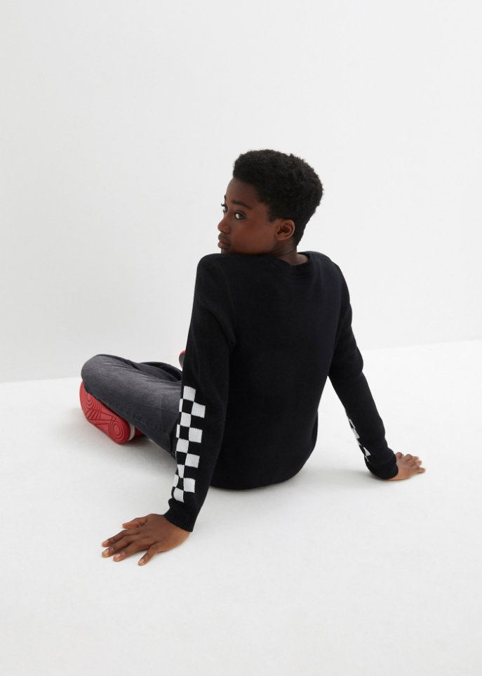 Jungen Strickpullover mit Jaquardmuster