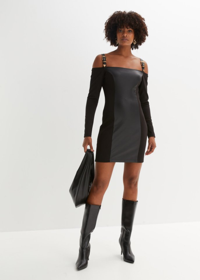 Lederimitat- Kleid