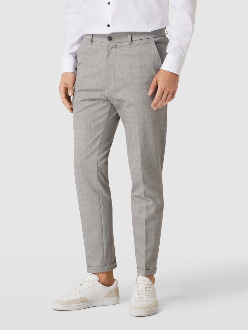 Stoffhose mit Allover-Muster Modell 'BODO' in mittelgrau
