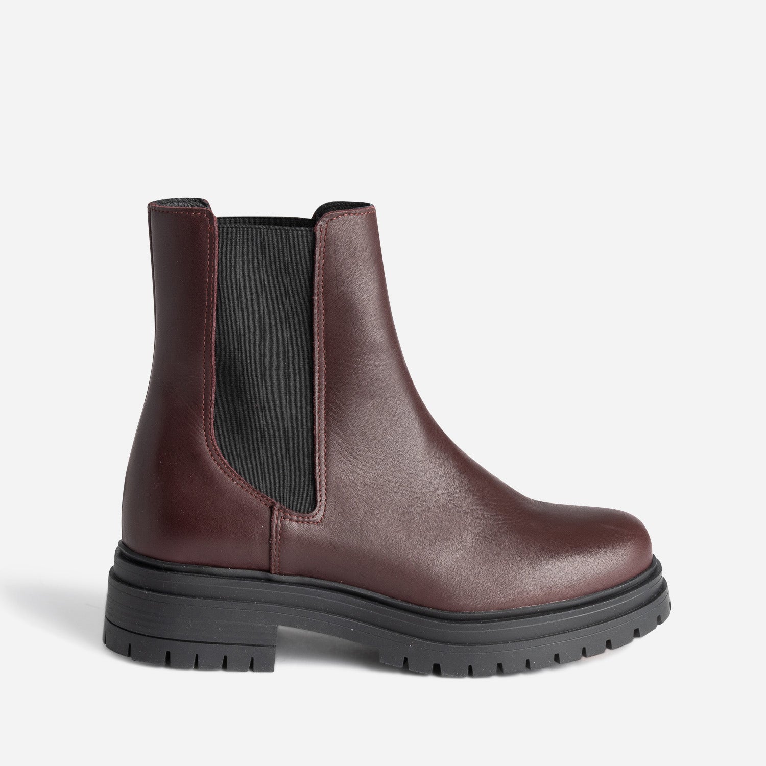 Chelsea boots TEXTO bordeaux en cuir à semelle crantée