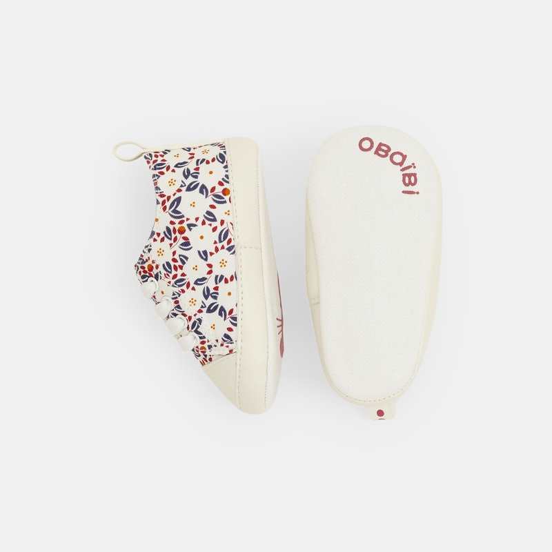 Chaussures toile fleuries naissance