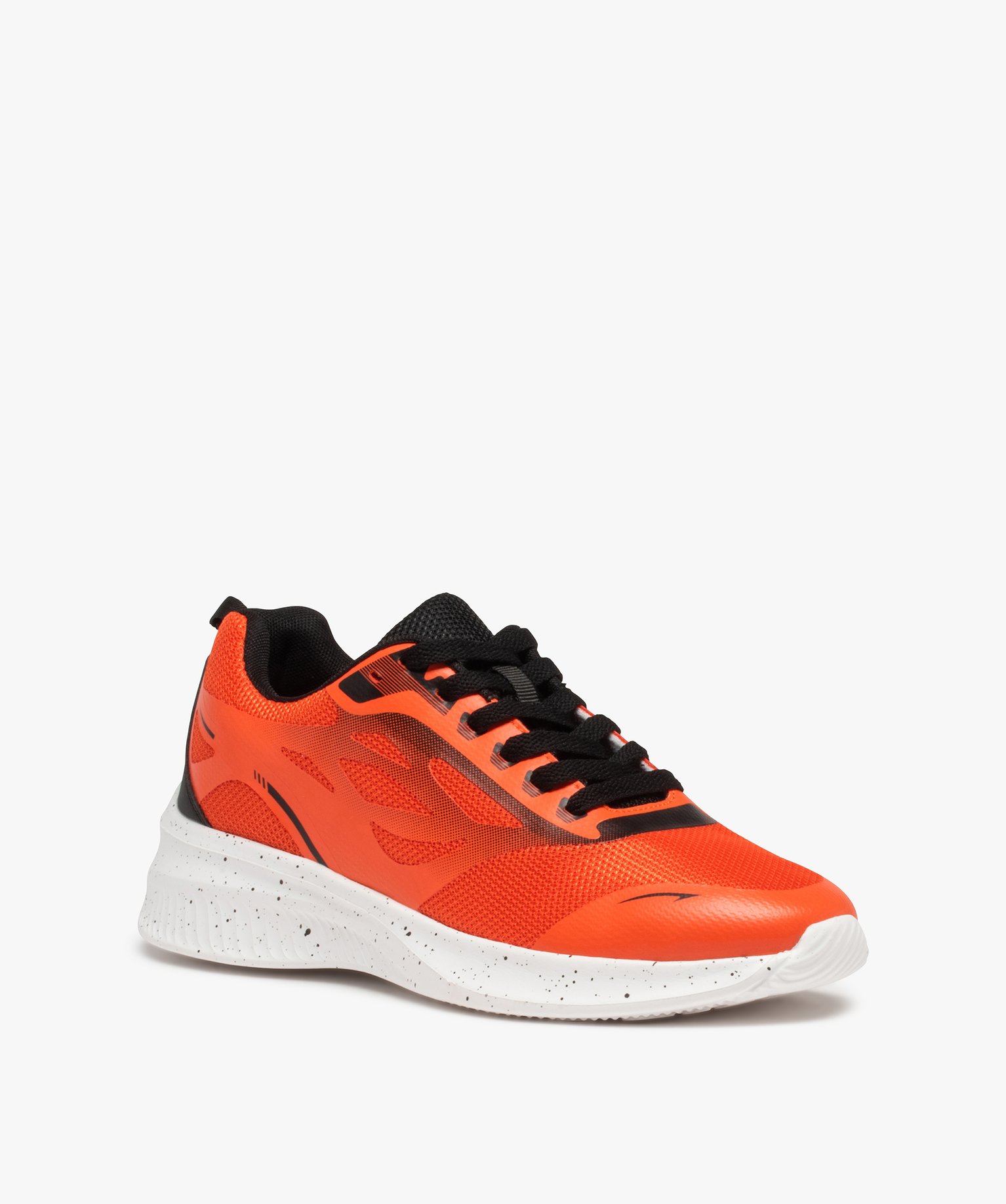 Baskets homme running fluo avec semelle mouchetée orange | GEMO