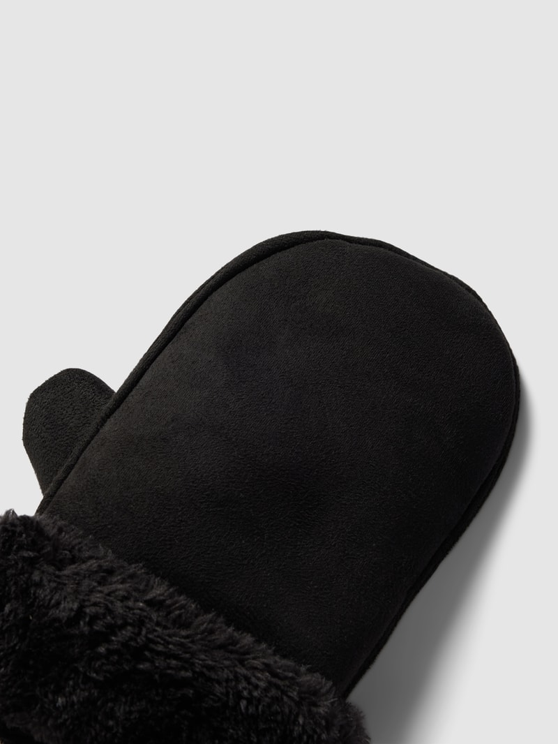 Handschuhe mit breitem Umschlag in schwarz