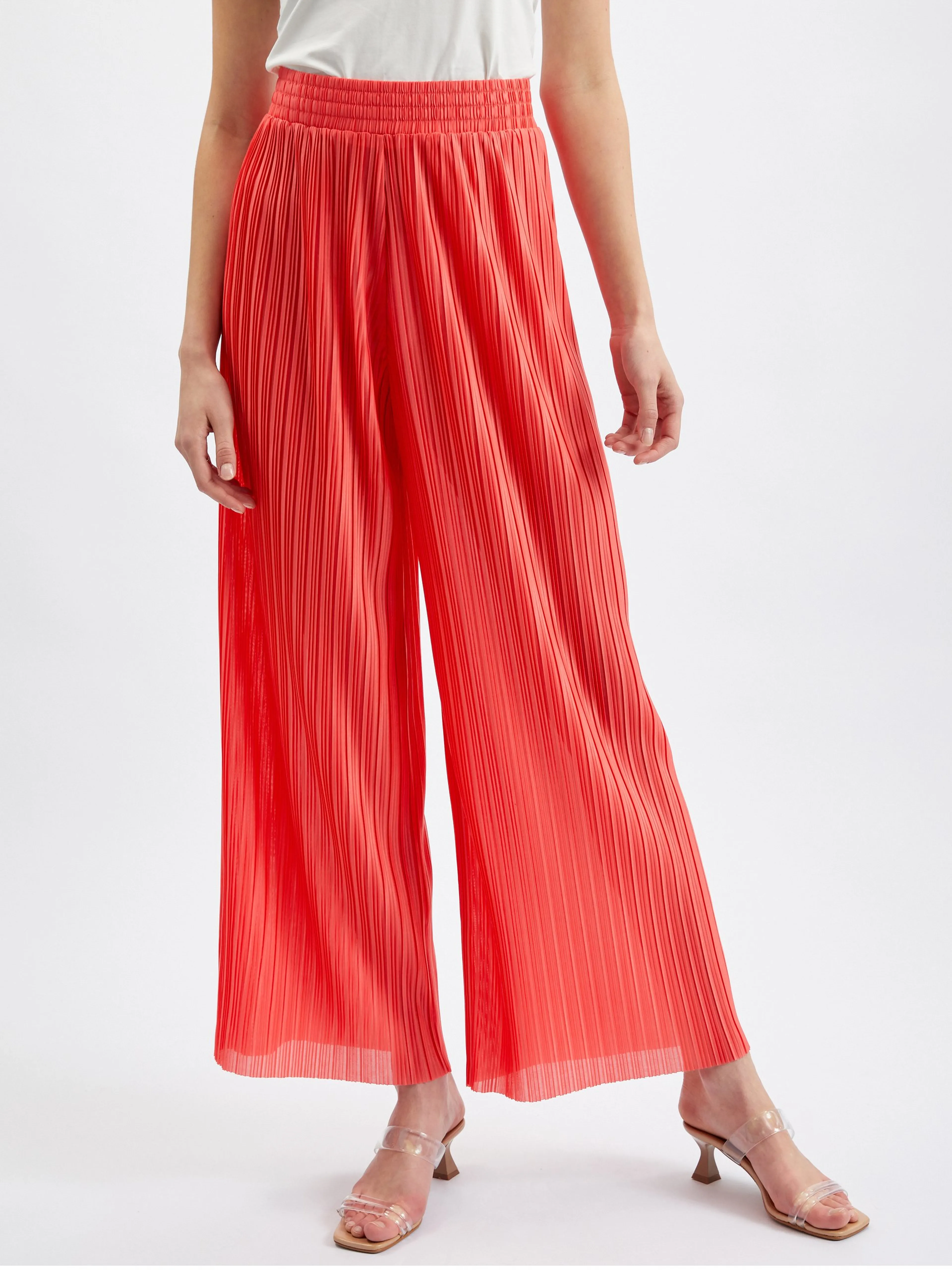 Rote Damen-Hose mit weitem Bein ORSAY