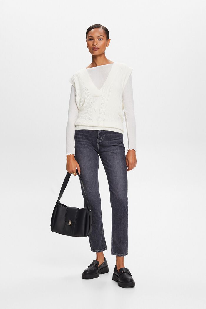 Schmal geschnittene Retro-Jeans mit hohem Bund