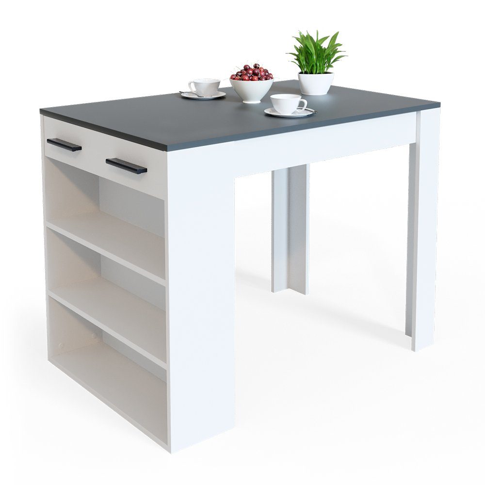 Vicco Bartisch Bartresen Stehtisch Bistrotisch REPOSE Weiß Anthrazit