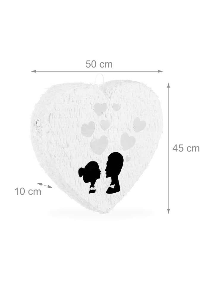 relaxdays Pinata Hochzeit in Weiß günstig kaufen onesize