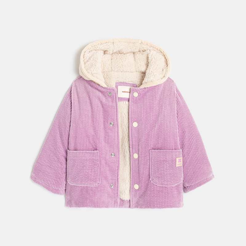 Veste bébé fille velours doublé violet iris Catimini