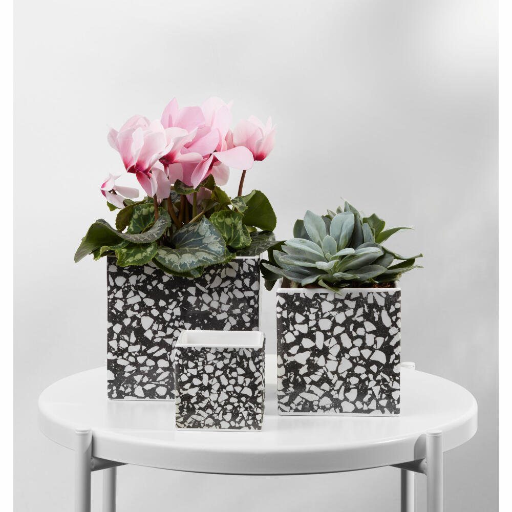 ASA SELECTION Übertopf Quadro Terrazzo H 18 cm