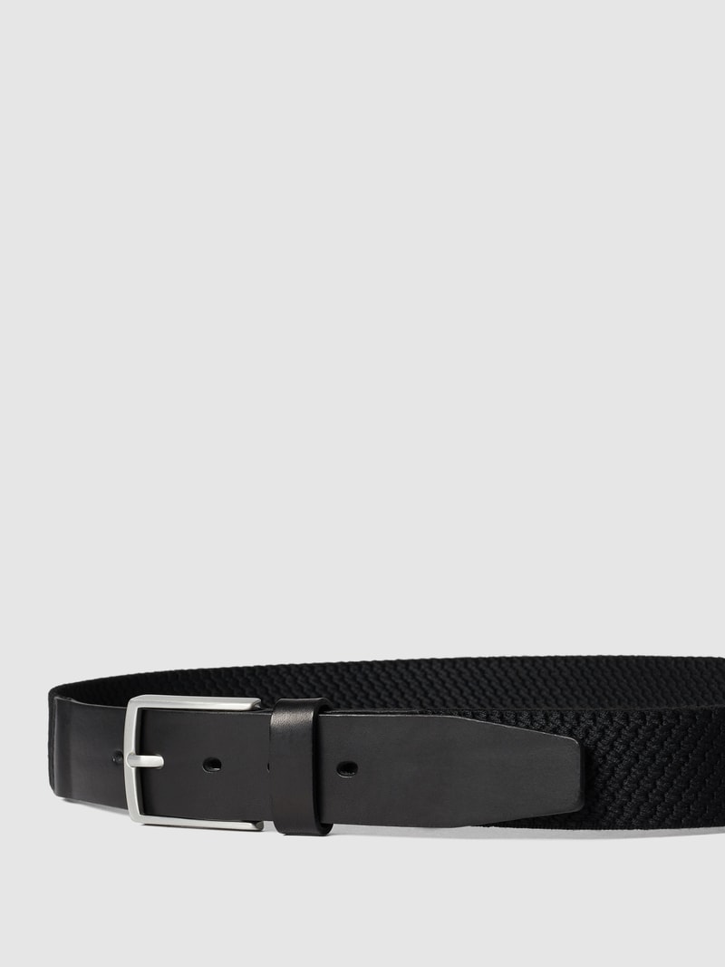 Gürtel aus Leder und Textil in schwarz
