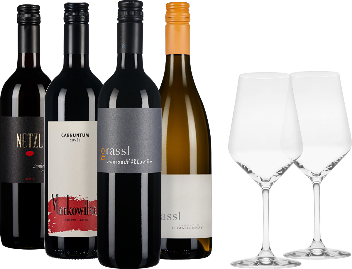 Carnuntum Probierpaket + 2 Gläser gratis