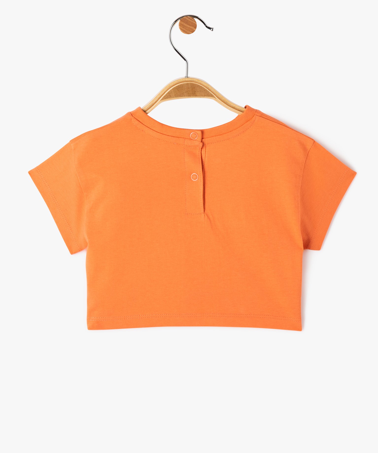 Tee-shirt bébé fille crop top à message en relief rose | GEMO
