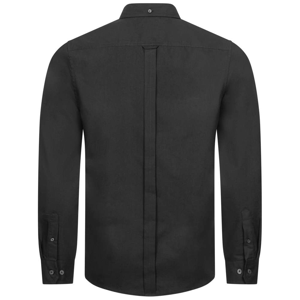 BEN SHERMAN Oxford Herren Langarm Hemd 0076260-BARELY BLACK