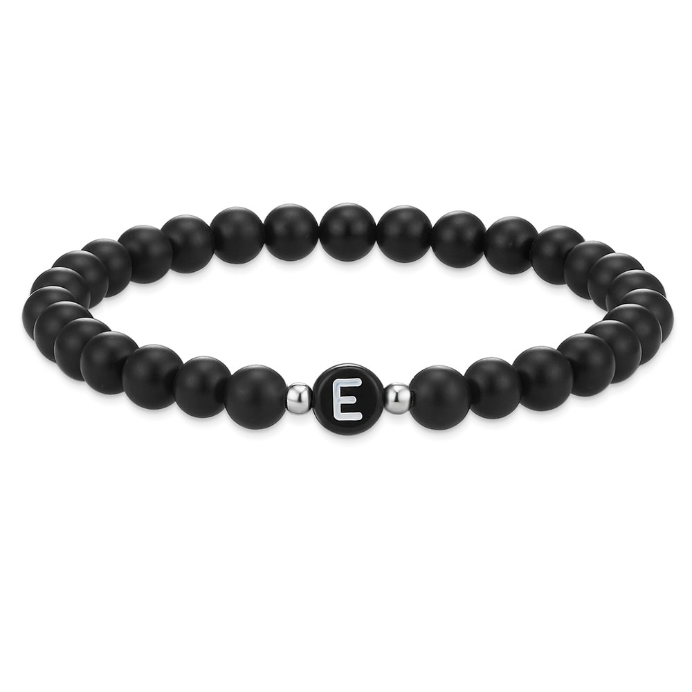 EASTSIDE Bracelet en pierres précieuses Lettres Agate en Noir Bracelet