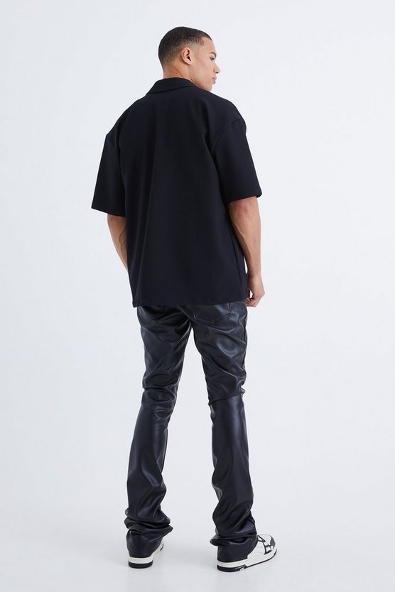 Tall Skinny PU-Hose mit Applikation