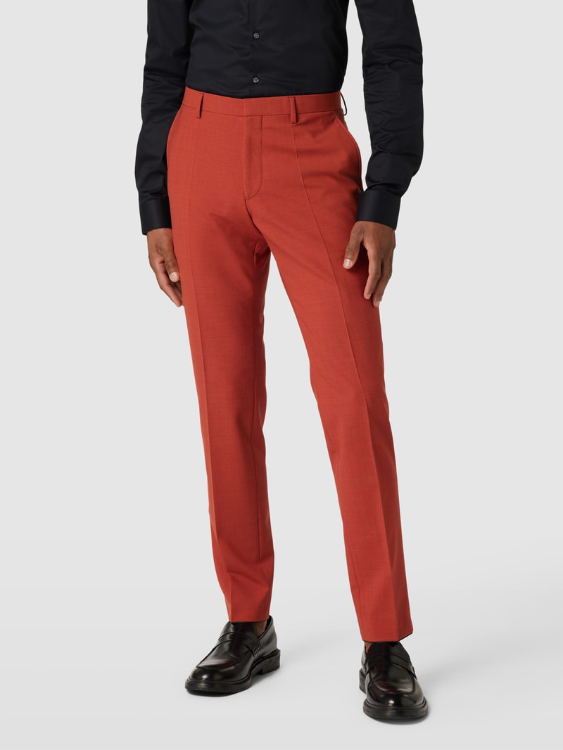 Slim Fit Anzug mit Strukturmuster in orange