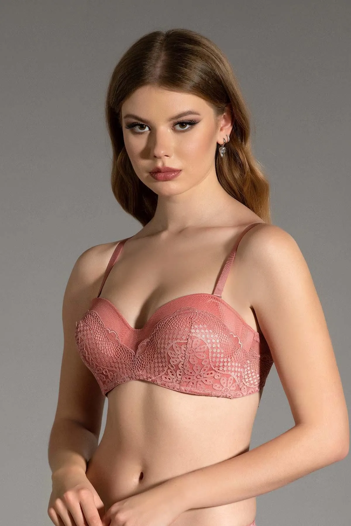 C&City  Nicht gepolsterter Lotus-BH C13018 Dusty Rose