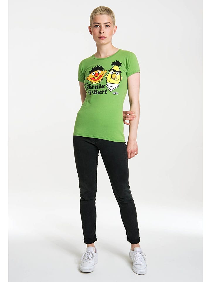 Logoshirt T-Shirt Sesamstraße – Ernie & Bert in grün günstig kaufen M