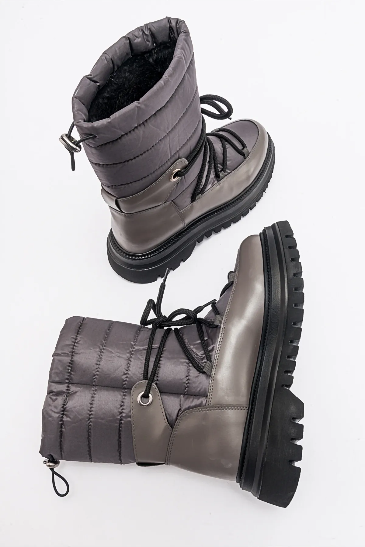 LuviShoes  WELD Grey Skin Damen-Schneestiefel