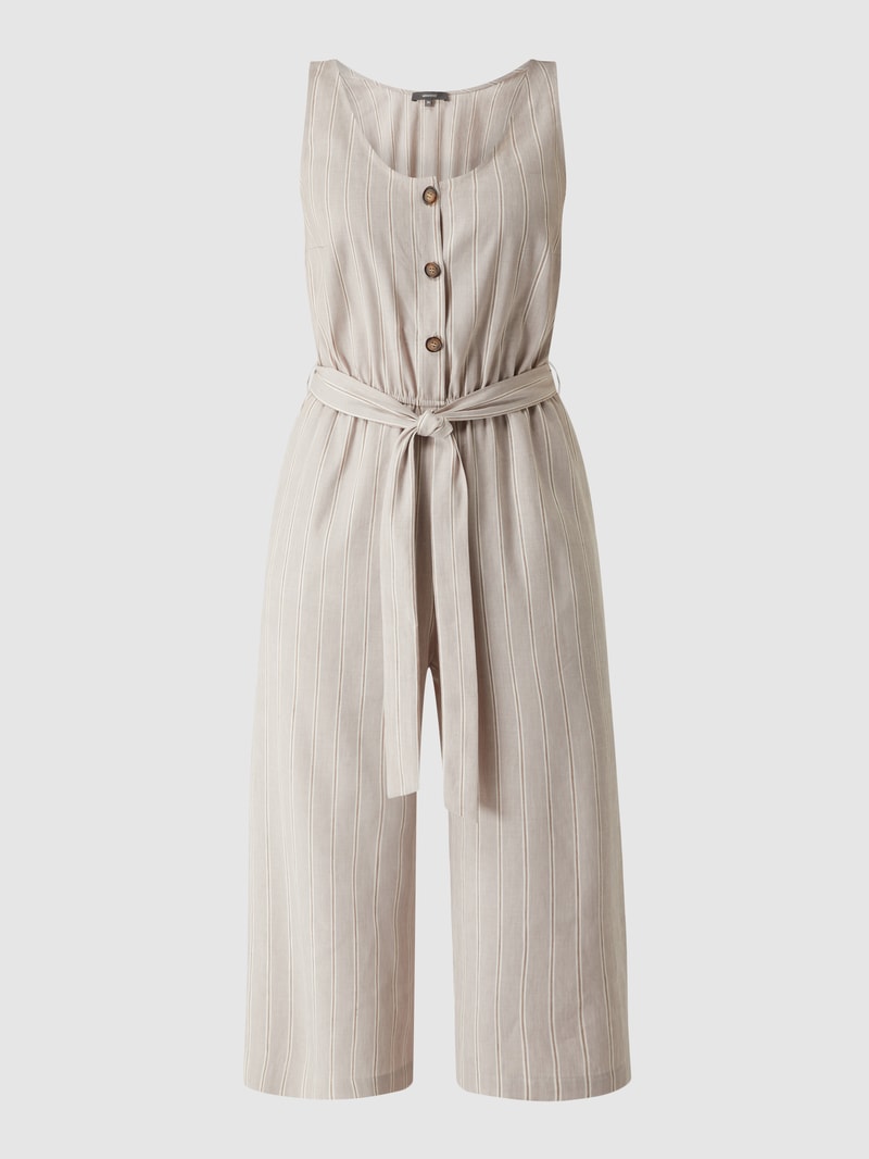 Jumpsuit in 7/8-Länge mit Leinen-Anteil in sand