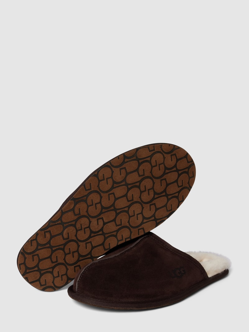 Hausschuhe aus Leder Modell 'SCUFF' in dunkelbraun