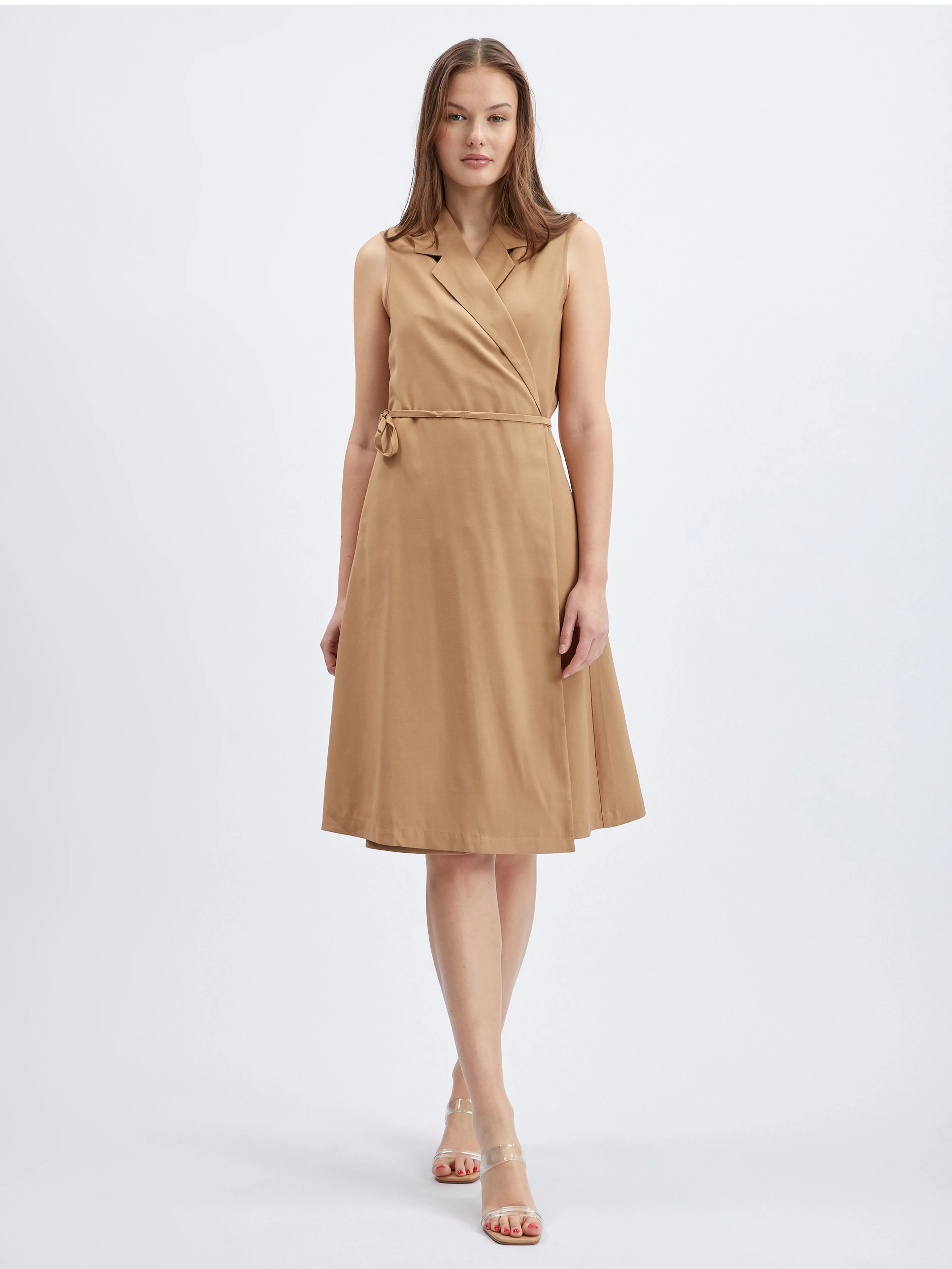 Hellbraunes Damen-Wickelkleid ORSAY