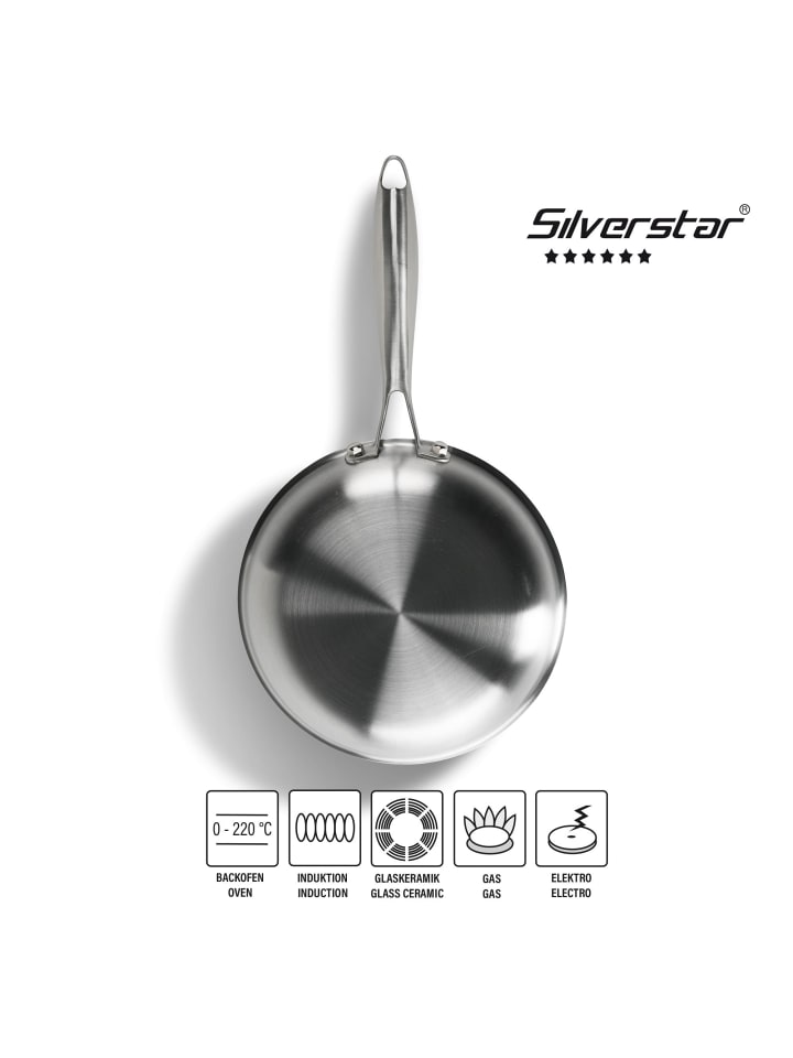 Stoneline Edelstahlpfanne Bratpfanne | ohne Deckel in Edelstahl | 24cm günstig kaufen 24 cm