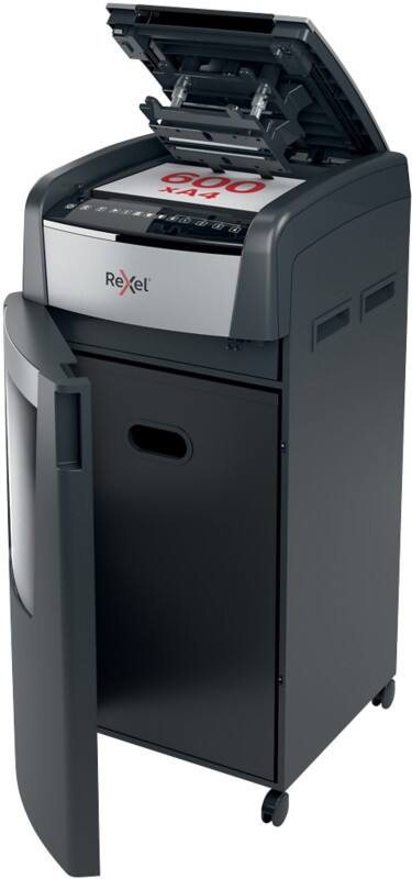 Rexel Optimum AutoFeed  600M Automatischer Aktenvernichter Mikroschnitt Sicherheitsstufe P-5 600 Blatt Automatisch & 10 Blatt Manuell